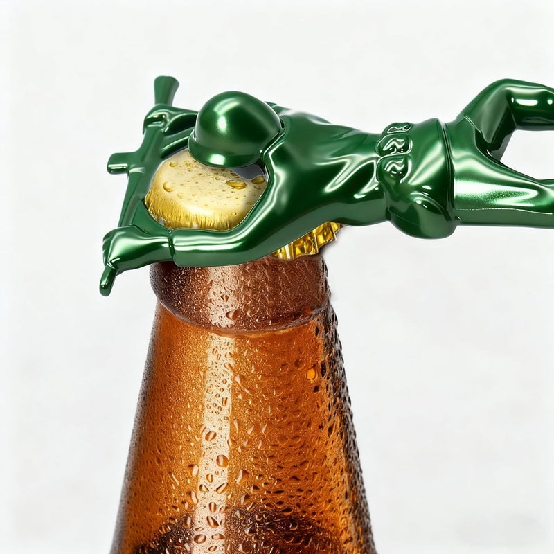 UPSIME Green Army Beer Bottle Opener for Men, Unique 3D Soldier Design Ideal for Father's Day Birthday Anniversaries Christmas Gift for Veterans Husband Grandpa Boyfriend - Image 2